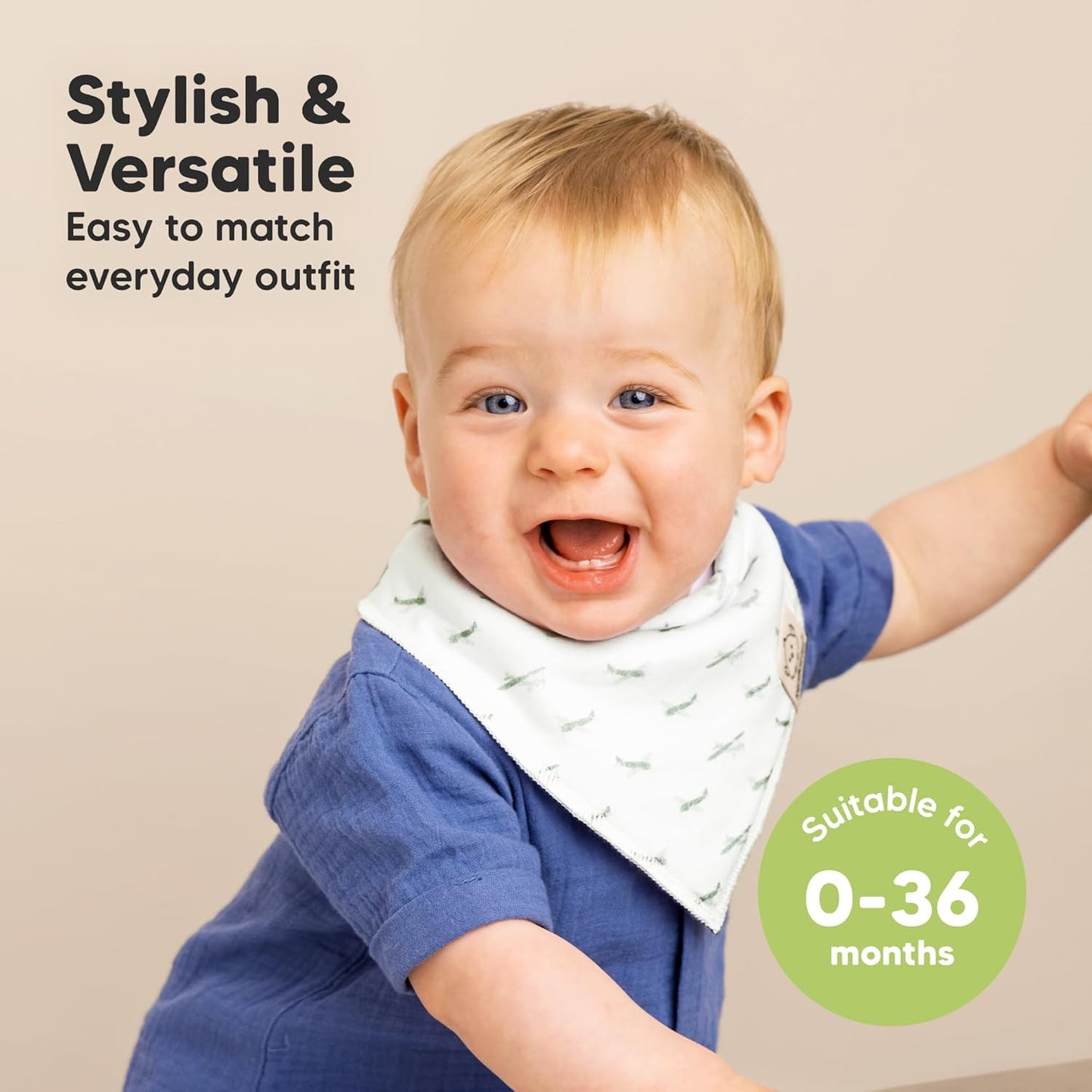 8-Pack Organic Baby Bandana Bibs for Boys, Girls - Super Absorbent Triangle Baby Bibs for Drooling and Teething Infant, 100% Cotton Extra Soft for Newborn, Infant 0-36 Months (Vessels)