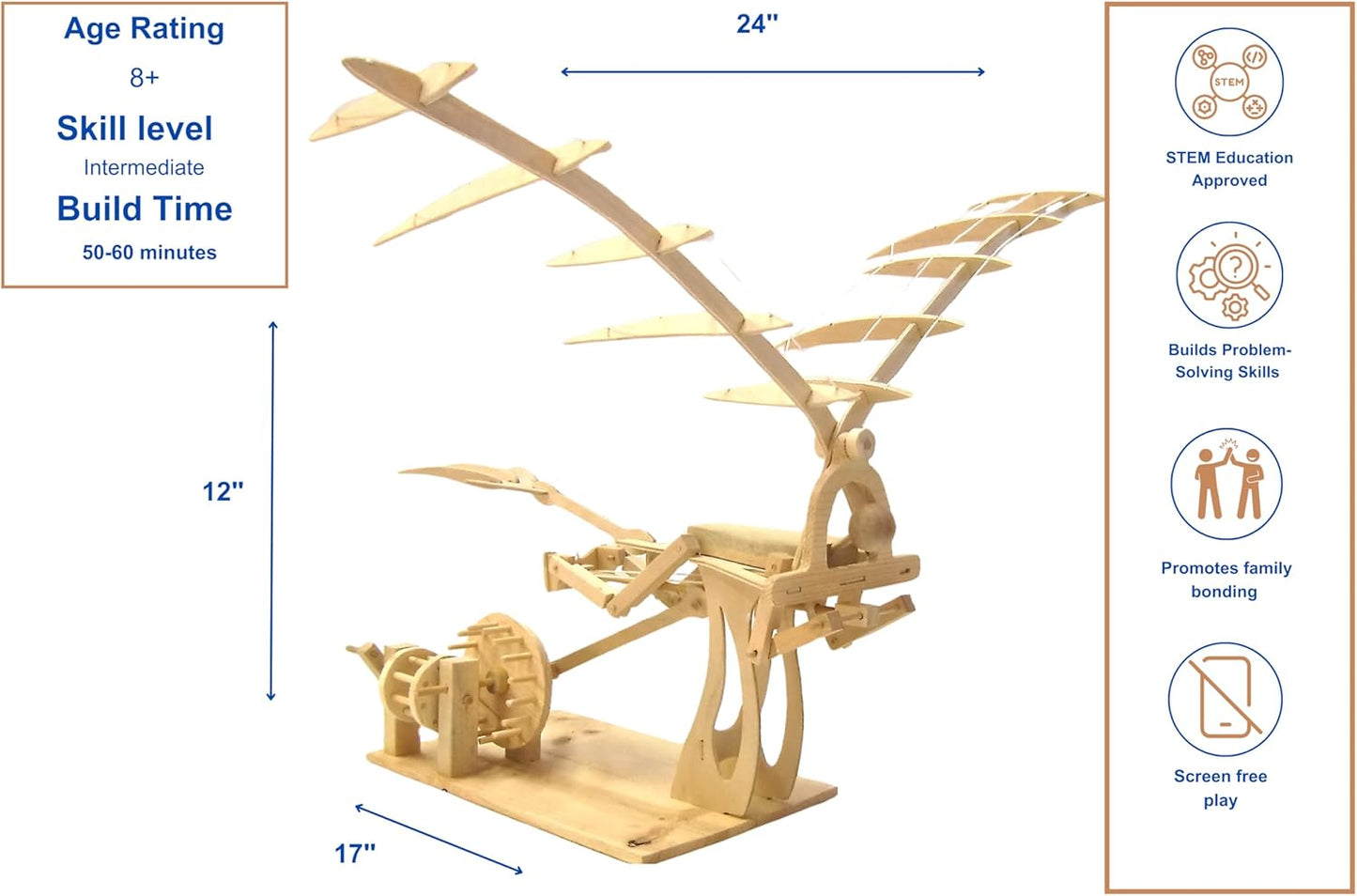 PATHFINDERS STEM Kit – Leonardo da Vinci Ornithopter | 3D Puzzle & Engineering Toy for Kids Ages 9+ | Educational Science & Learning Resource | Fun Gift Idea for Girls