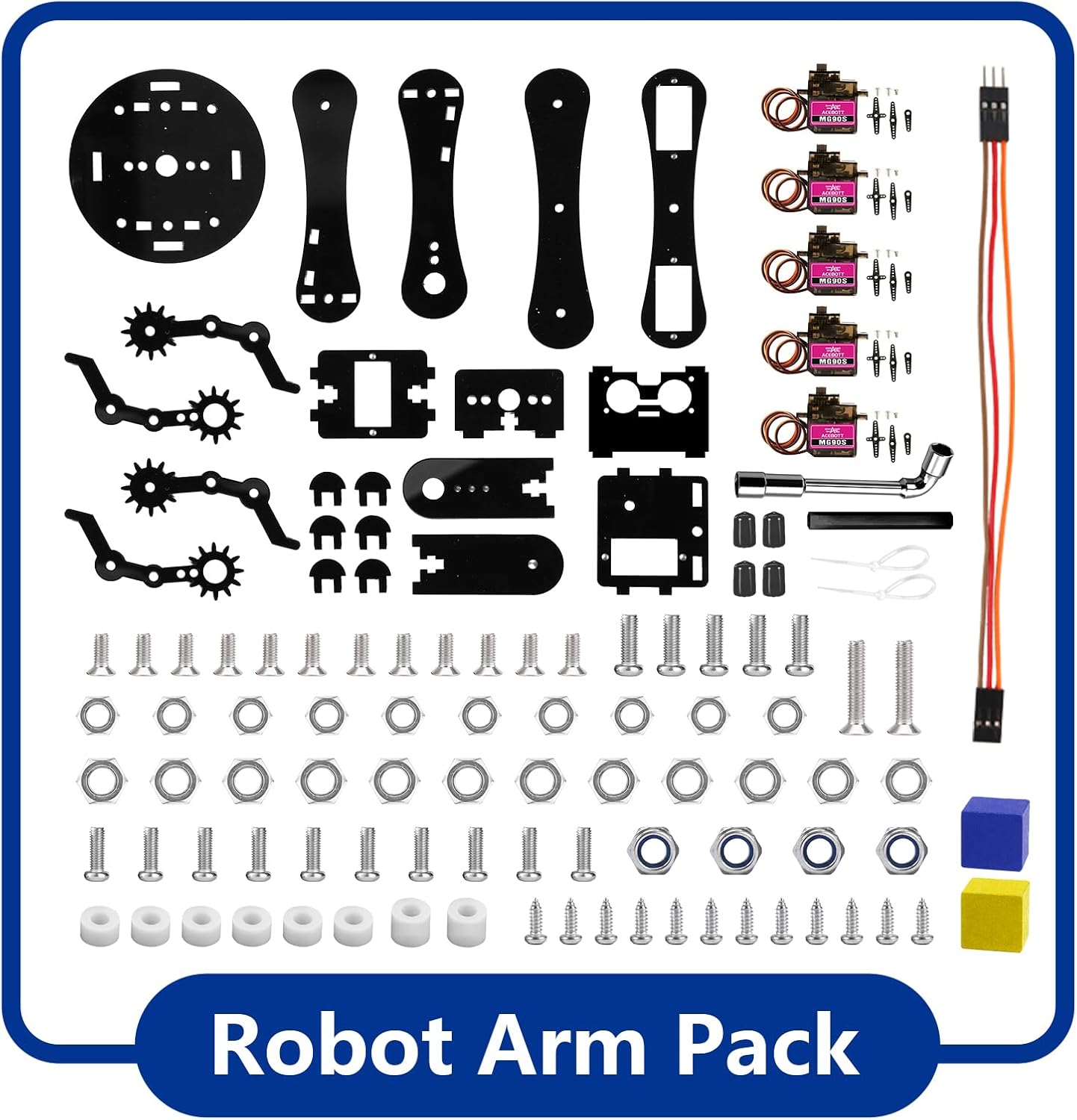 Robot Arm Expansion Pack Smart Car Starter Kit, Robotics Kit for Kids Ages 8-12 12-16, STEM Toys Coding Robot Kit for Teens & Adults(QD007)