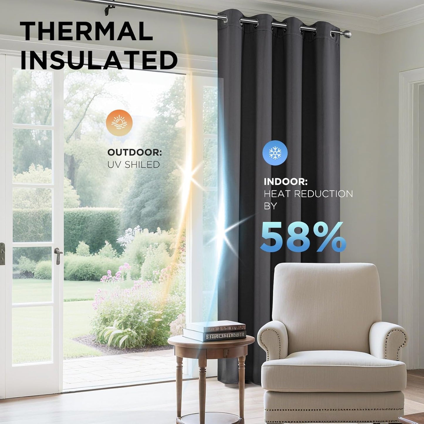Joydeco 120 inches Long Blackout Curtains 2 Panels Set, Thermal Insulated Length Curtains & Drapes 2 Burg for Living Room Bedroom Window