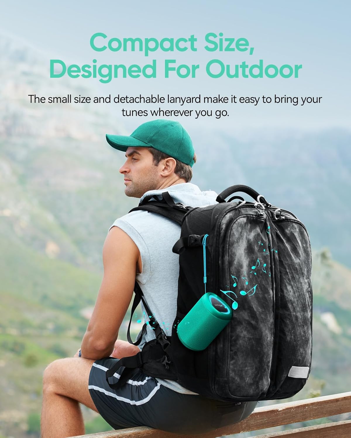 Portable Bluetooth Speaker with Lights, Stocking Stuffers, Powerful Crystal Clear Sound, IPX5 Waterproof, All Day Playtime, BT 5.3, TWS Paring, Small Wireless Speaker for Outdoor, White Elephant Gifts