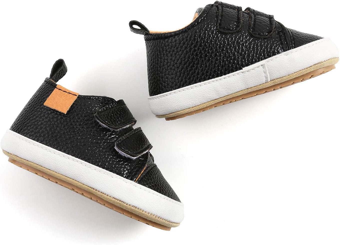 SOFMUO Baby Boys Girls High Top Ankle PU Leather Sneakers Soft Rubber Sole Infant Moccasins Newborn Oxford Loafers Anti-Slip Toddler Wedding Uniform Dress Shoes