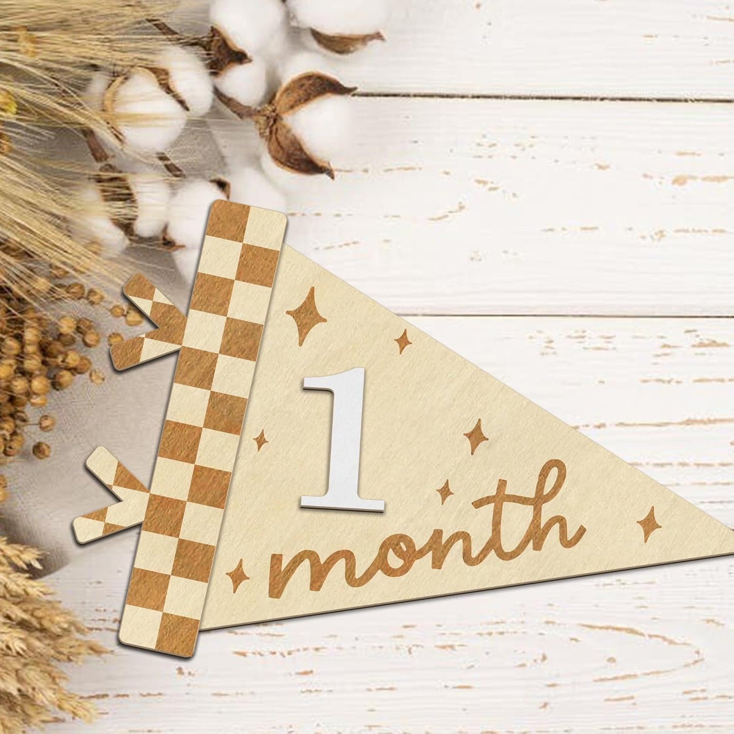 Baby Monthly Milestone Signs - Month Milestone Baby Boy - Baby Milestone Signs - Newborn Photography Props to Document Your Baby´s Growth - 1-12 Months Baby Milestone Signs (B08)