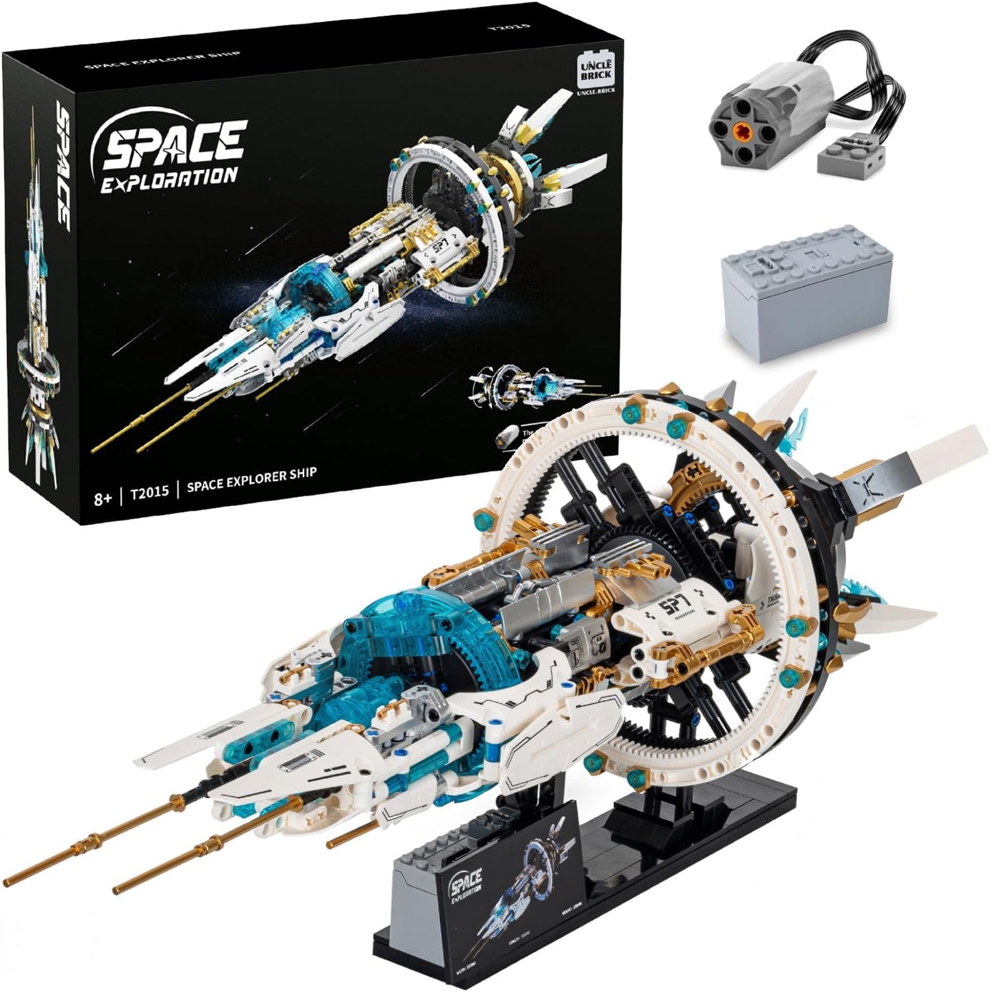 Space Spaceship Building Blocks Set,with Lights and Power Motor,Interstellar Space Station,Space Exploration Toy,Creative Gift Idea for Adults and Space Fans,for Boys and Gril Age 8-12