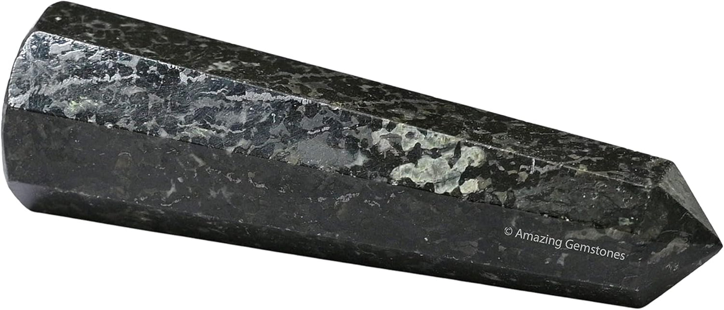 Amazing Gemstone Nuummite Crystal Towers ~ Natural Healing Crystal Point Obelisk for Reiki Healing and Crystal Grid (2 to 3 INCH)