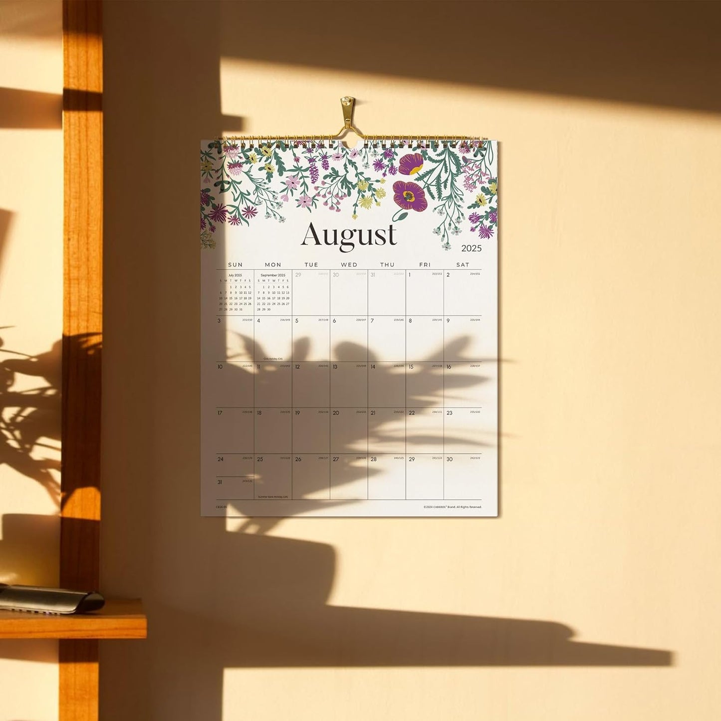 Wall Calendar 2025-2026, Floral Design Wall Calendar with Thick Paper, 18 Months Runs from July 2025 - December 2026, 12" x 15", Twin-Wire Binding, Perfect for Planning