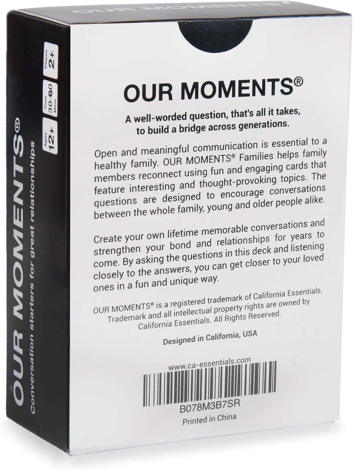 OUR MOMENTS Families: 100 Conversation Starter Cards for Families and Kids - Relationship Building - Car Travel, Road Trip & Card Game for Healthy Loving Family - Questions for Family Activities