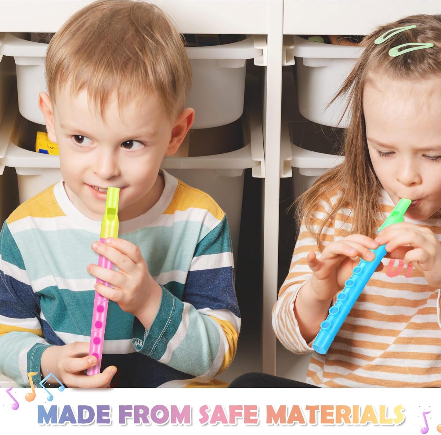 100 Pcs Musical Recorder Bulk 6 Hole Plastic Recorders Kids Flute Music Instruments Descant Soprano Baroque Style Little Plastic Clarinet for Kids Student School Approved Beginner Gift