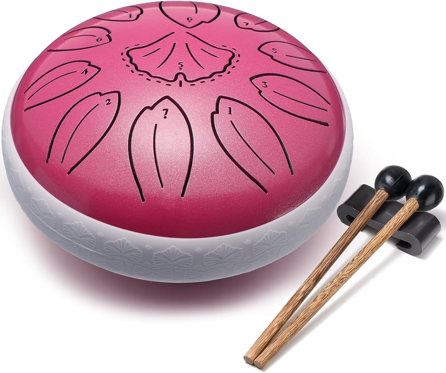 Steel Tongue Drum Percussion, 6 Inch 11 Notes Musical Instruments, Music Gifts for Family Friends (Pink)