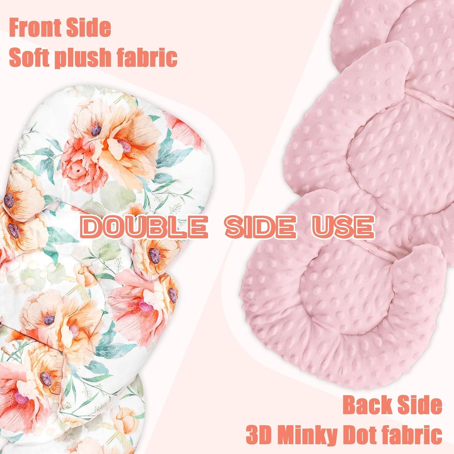 GFU Infant Stroller mat, Fits for Stroller, Swing, Flowers