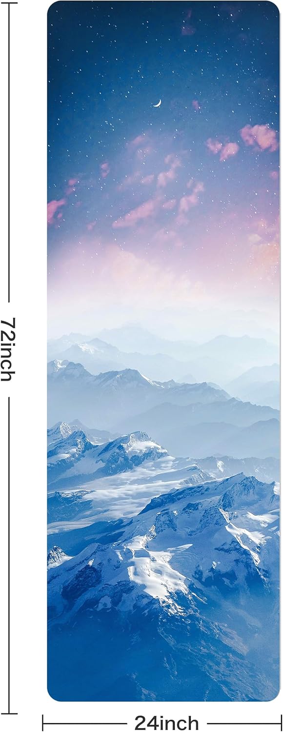 Non Slip Yoga Mat TPE Workout Mat for Men Women, Thick Workout Mat with Carrying Strap, Fitness Mats for Exercise, Yoga, Fitness, Pilates, Floor Workouts (72" x 24" x 6mm)