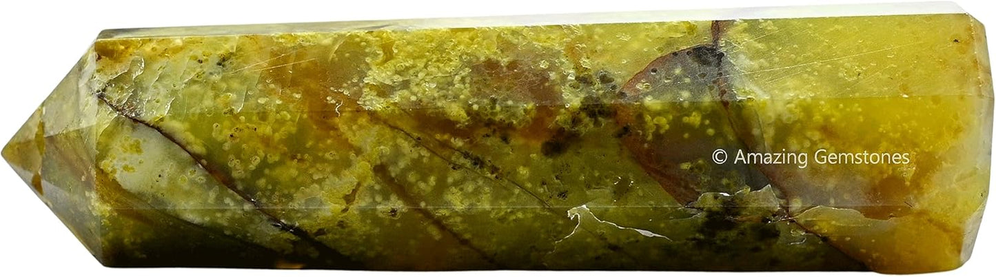 Amazing Gemstone Green Opal Crystal Towers - Natural Healing Crystal Point Obelisk for Reiki Healing and Crystal Grid (2 Inch to 3 Inch)