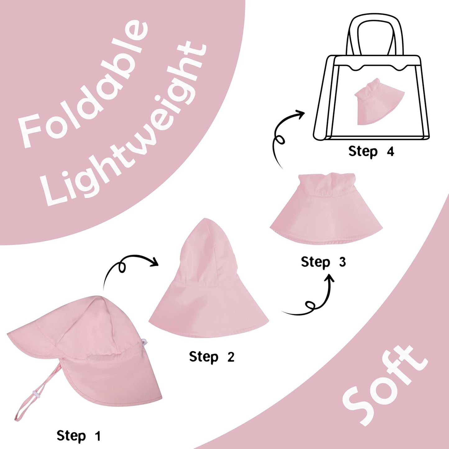 2 Pack Baby Sun Hats UPF 50+ Toddler Beach Hat for Girls Boys 0-4 Years