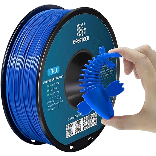 Geeetech TPU Filament 1.75mm – 95A Flexible 3D Printer Filament with High Elasticity, 1KG (2.2lbs) Spool, Dimensional Accuracy ±0.03mm, Fits Most FDM Printers, Blue