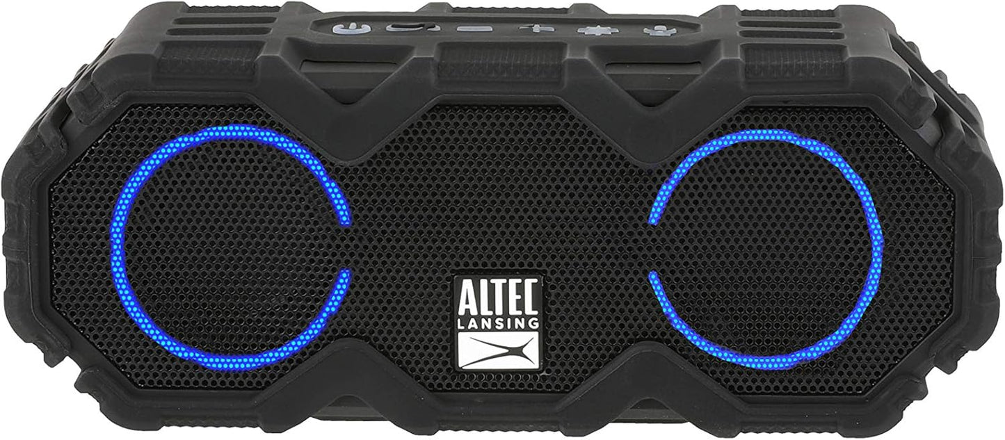 Altec Lansing LifeJacket Mini - Waterproof Bluetooth Speaker with Lights, Portable Wireless Speaker for Pool, Beach, Hiking, Sports, Camping, 16 Hour Playtime, Floats in Water