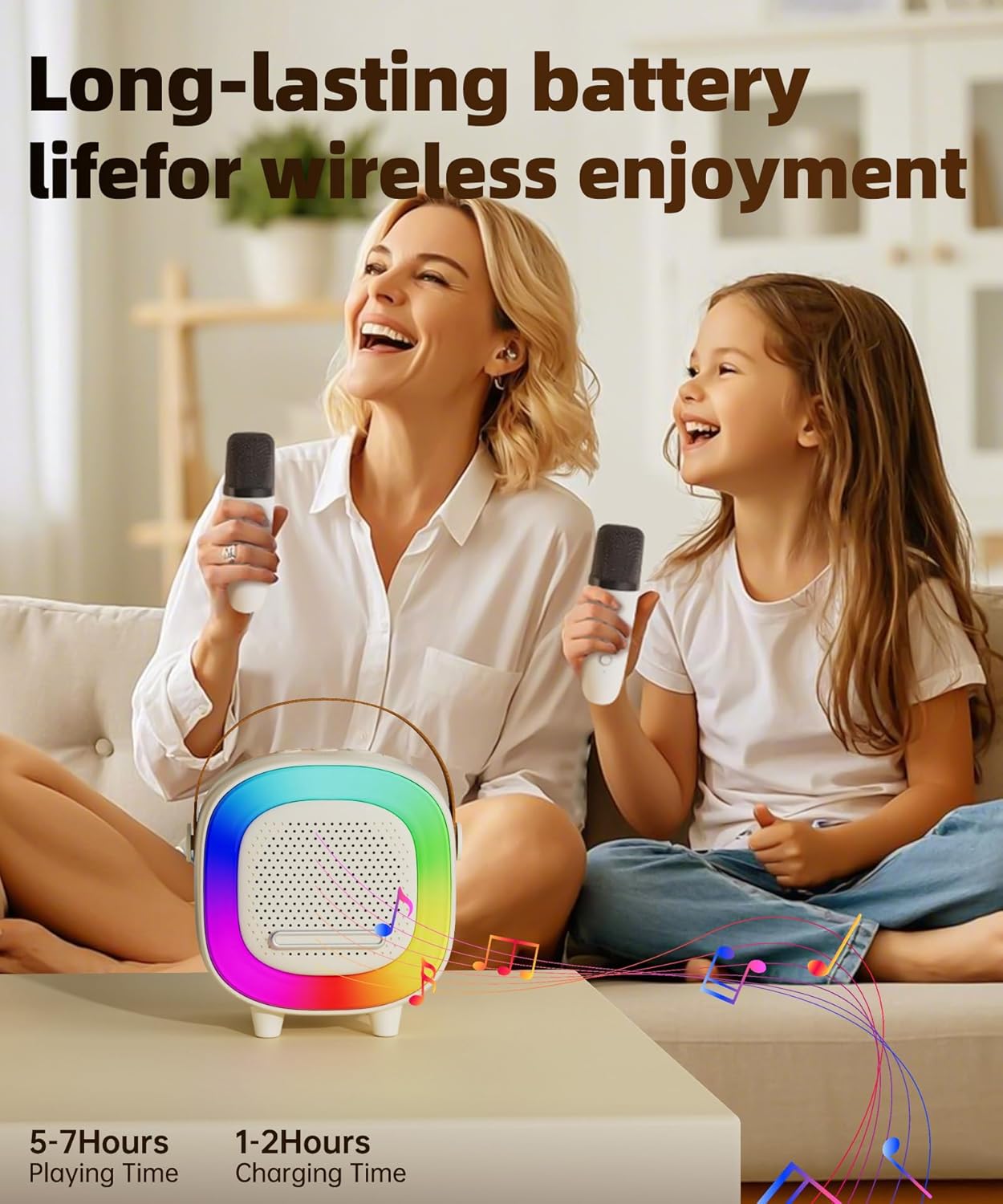 Mini Karaoke Machine Speaker for Kids Adults, Portable Bluetooth with 1 Wireless Microphones, Children's Day Birthday Gift Ideas for Toys for Teens Boys and Girls Aged 4, 5, 6, 7, 8, 9, 10, 11, 12+
