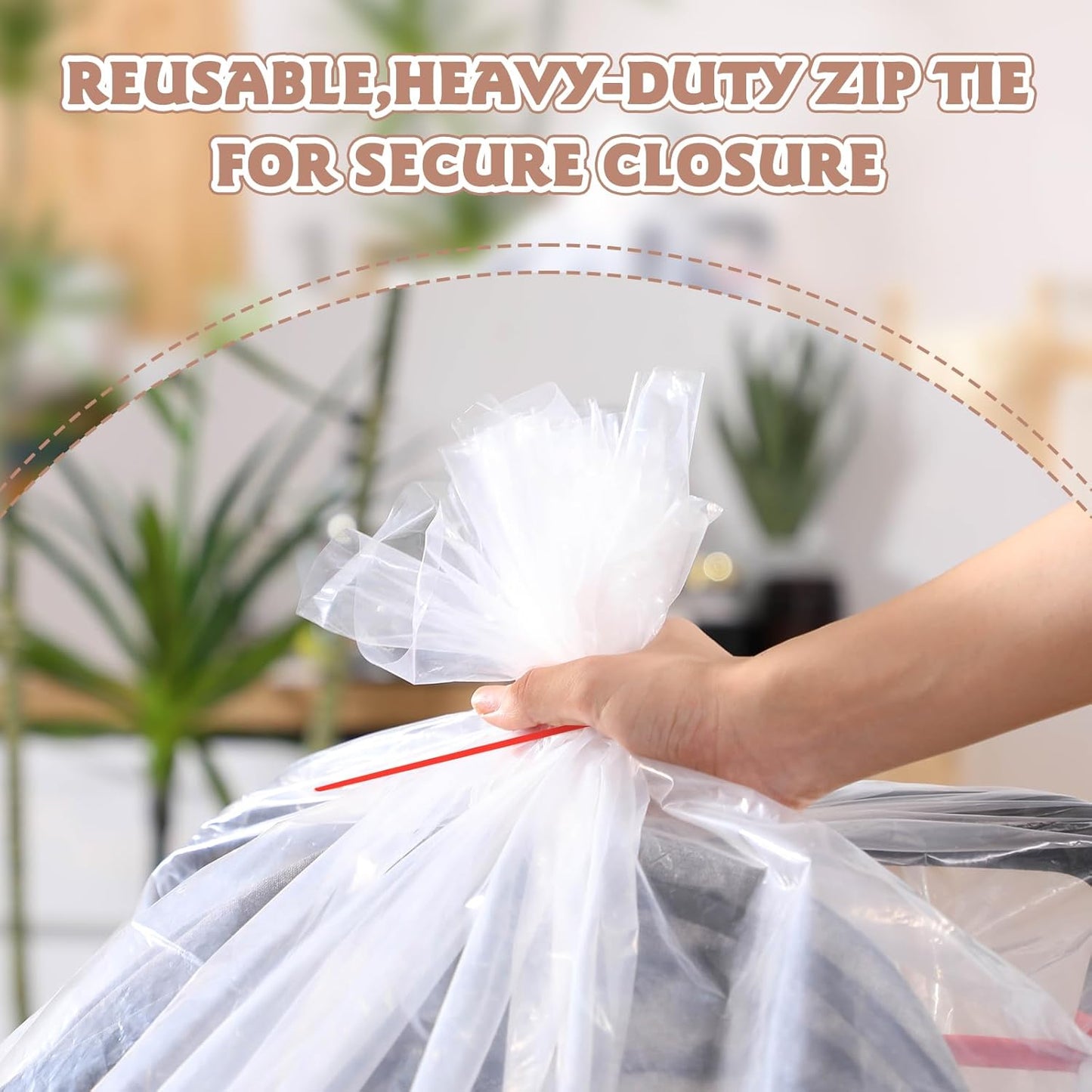 3 Pcs Stroller Storage Bag 39 x 59 Inch Extra Large Clear Plastic Stroller Bag with 3 Zip Ties Heavy Duty 4 Mil Stroller Cover for Storage Travel Moving Luggage Suitcase Furniture Car Seat