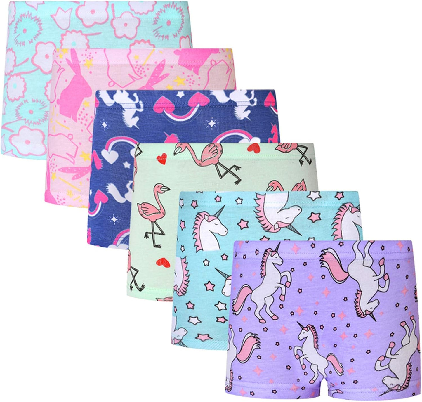 Cczmfeas Girls Hipster Cotton Underwear Boyshort Panties 6 Pack