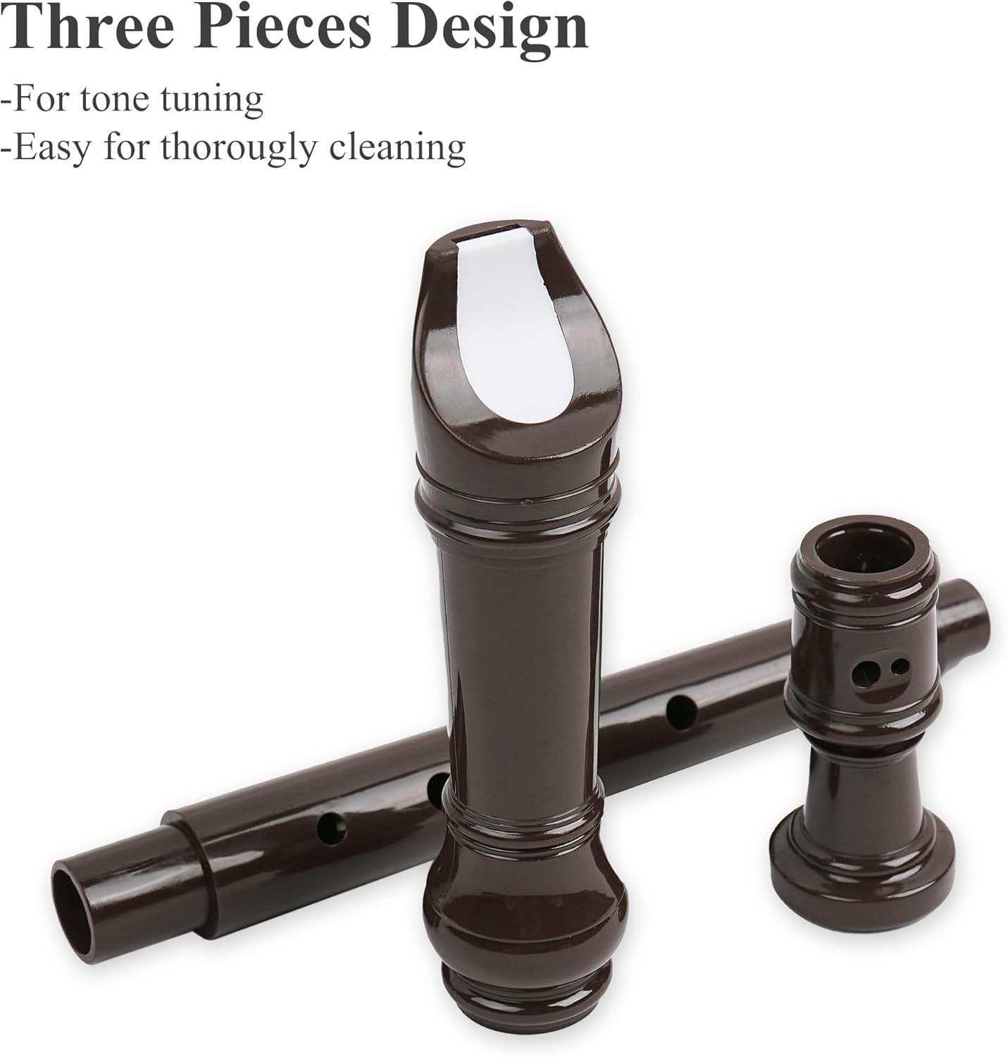 Recorder Instrument for Beginner Adults,8-Hole Soprano Descant Recorder Music Flute with Cleaning Rod & Case Bag For Home Entertainment(6-Woven Brown)