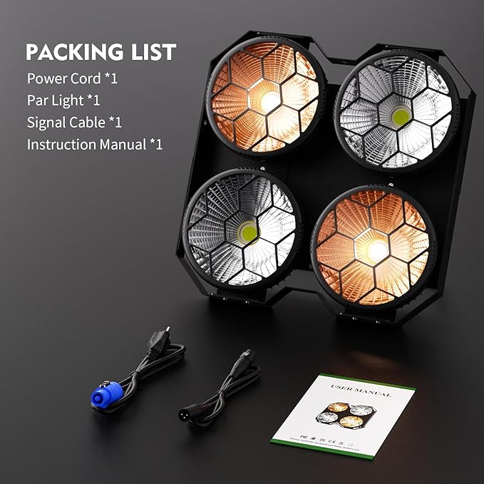 Stage Lights, 4X100W COB Spotlight LED Par Can Retro Lights, 2 in 1 Cool White & Warm White DMX512 Sound Activated Blinder Uplights for Events Parties Wedding Church Concert Studio Show Dance - 8Packs