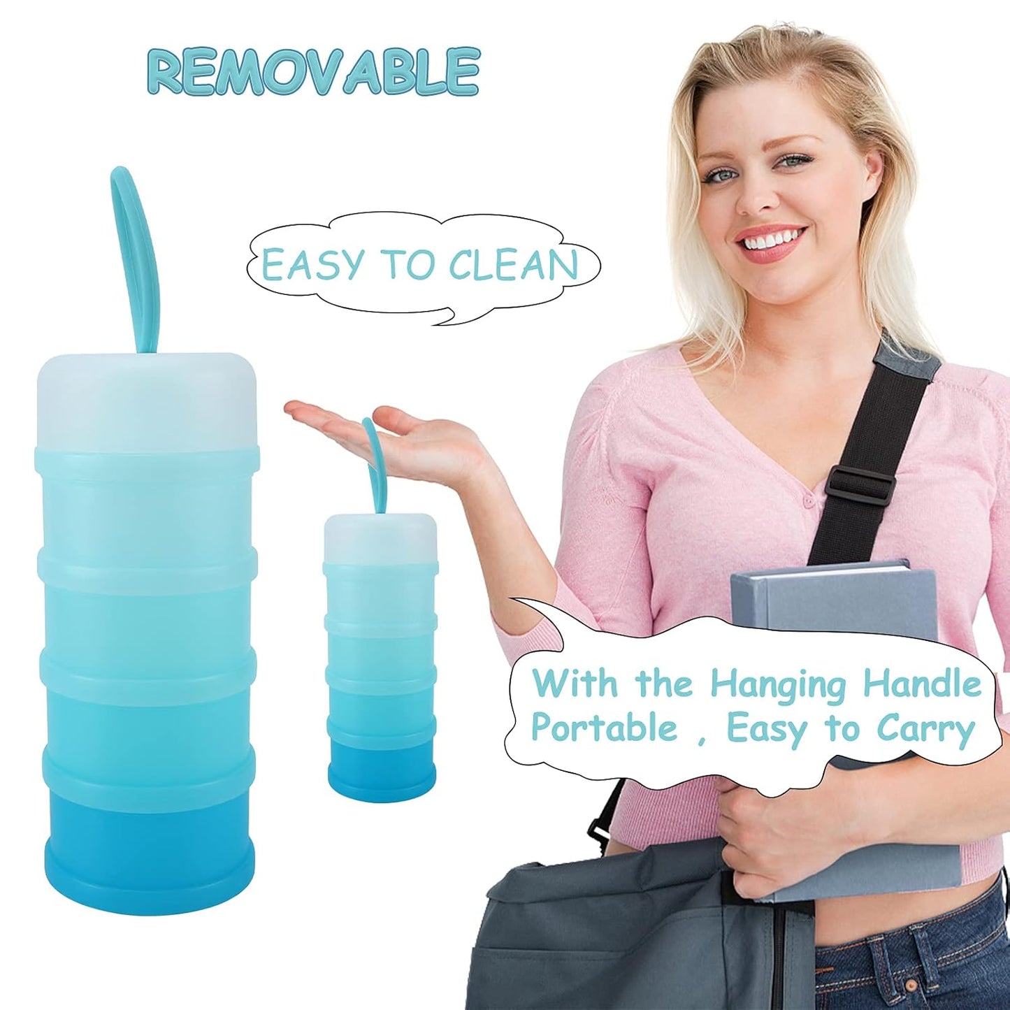 Accmor Baby Formula Dispenser On The Go, Stackable Formula Dispenser Formula Container to Go, Non-Spill Portable Milk Powder Kids Snack Storage Container, BPA Free