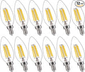 FLSNT 60W Equivalent LED Chandelier Light Bulbs, Dimmable LED B11 E12 Candelabra Base Bulbs, 3500K Natural White, 550LM, 12 Pack UL,CA65 Listed.