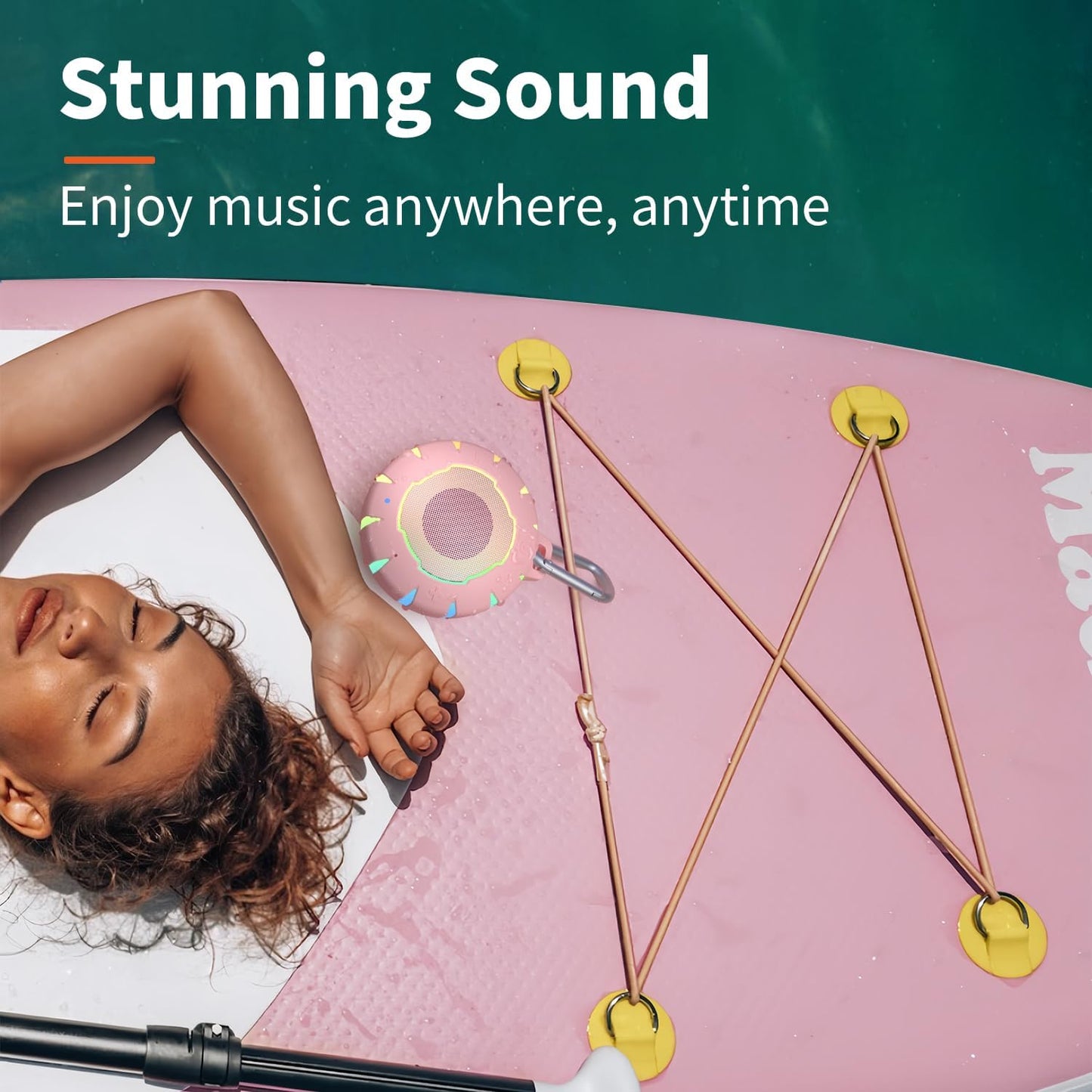 HEYSONG Waterproof Shower Bluetooth Speaker, Durable & Portable with Clear Sound, Ideal for Shower, Pool, Beach & Kayaking – Great Gift for Girls, Women