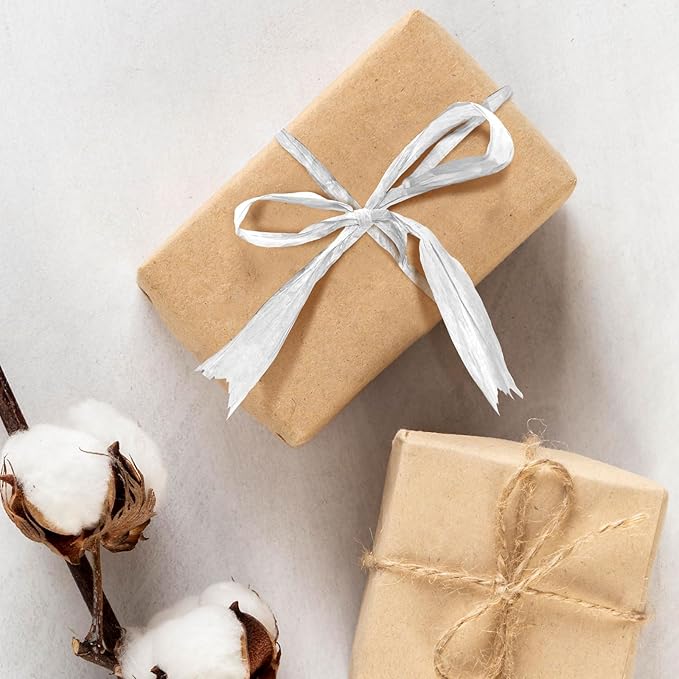 Creatrill 218 Yards Raffia Paper Craft Ribbon Packing Paper Twine, 1/4 Inch by 218 Yards