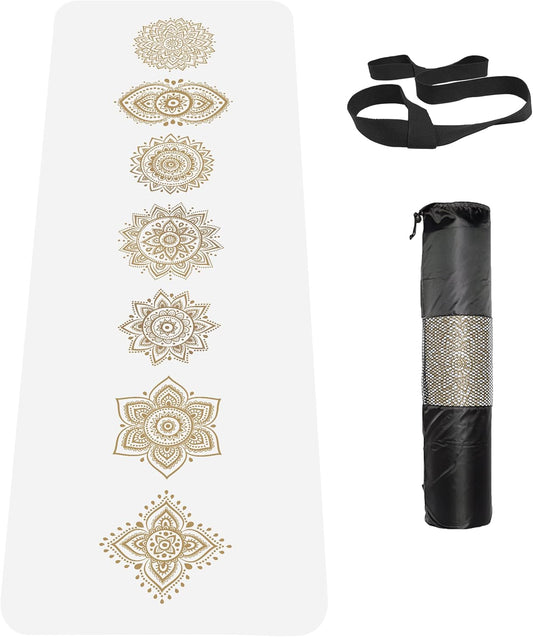 Non Slip Yoga Mat TPE Workout Mat for Men Women, Thick Workout Mat with Carrying Strap, Fitness Mats for Exercise, Yoga, Fitness, Pilates, Floor Workouts (72" x 24" x 6mm)