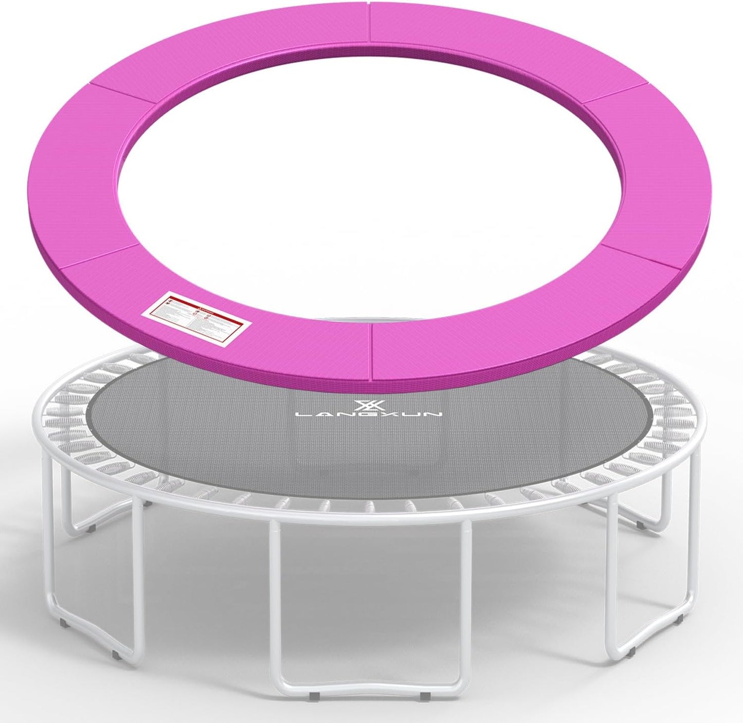 LANGXUN Universal Trampoline Repalcement Safety Pad, 8ft 10ft 12ft 14ft 15ft 16ft Waterproof Surround Spring Foam Cover for Round Frame