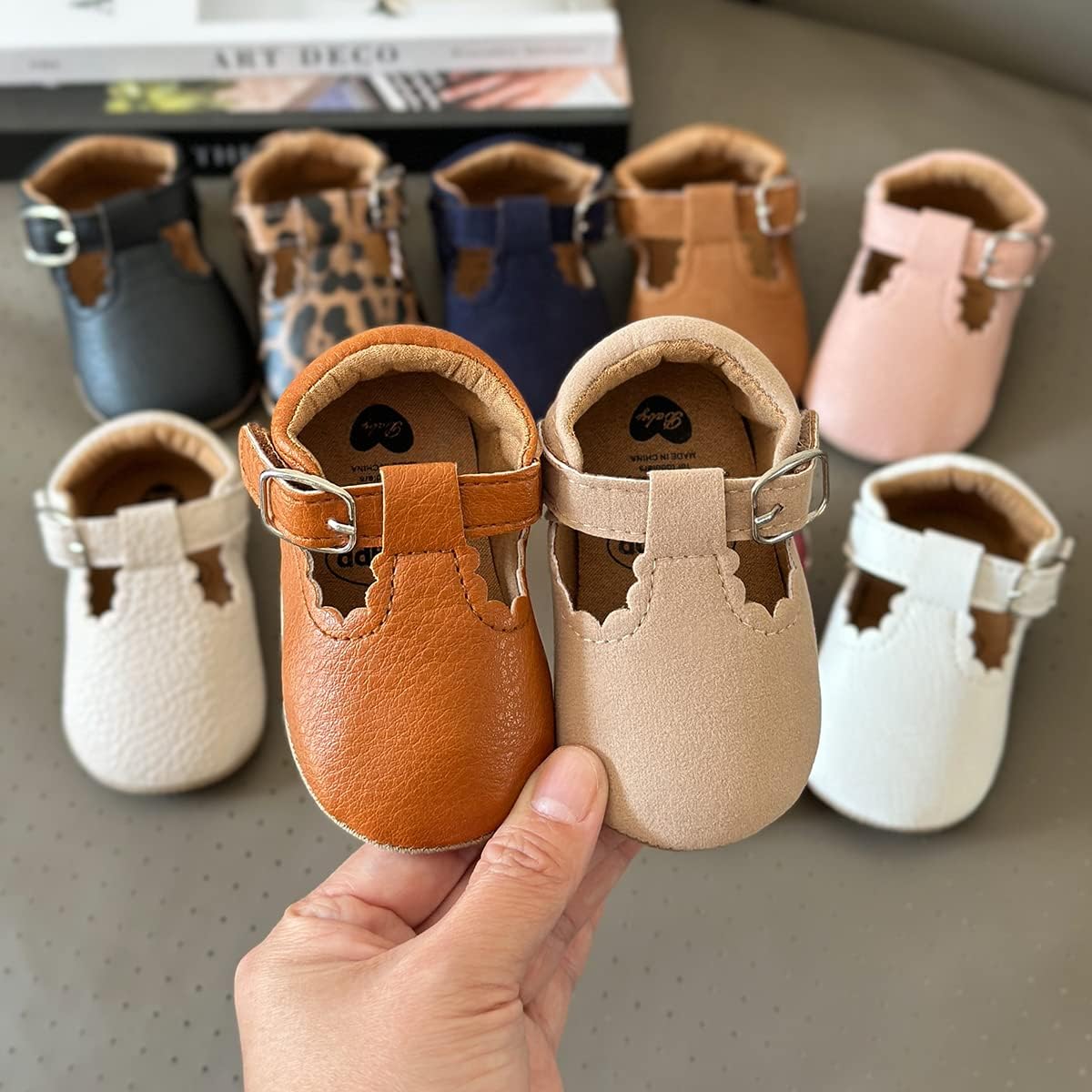 Baby Shoes Mary Jane Flats Non Slip Soft Sole Infant Toddler Sneakers First Walkers Party Christmas Dress Shoes