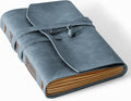 Genuine Leather Notebook - 5x7.1 Inch Vintage Journal for Writing, Travel, Artists, Women and Men - Blue