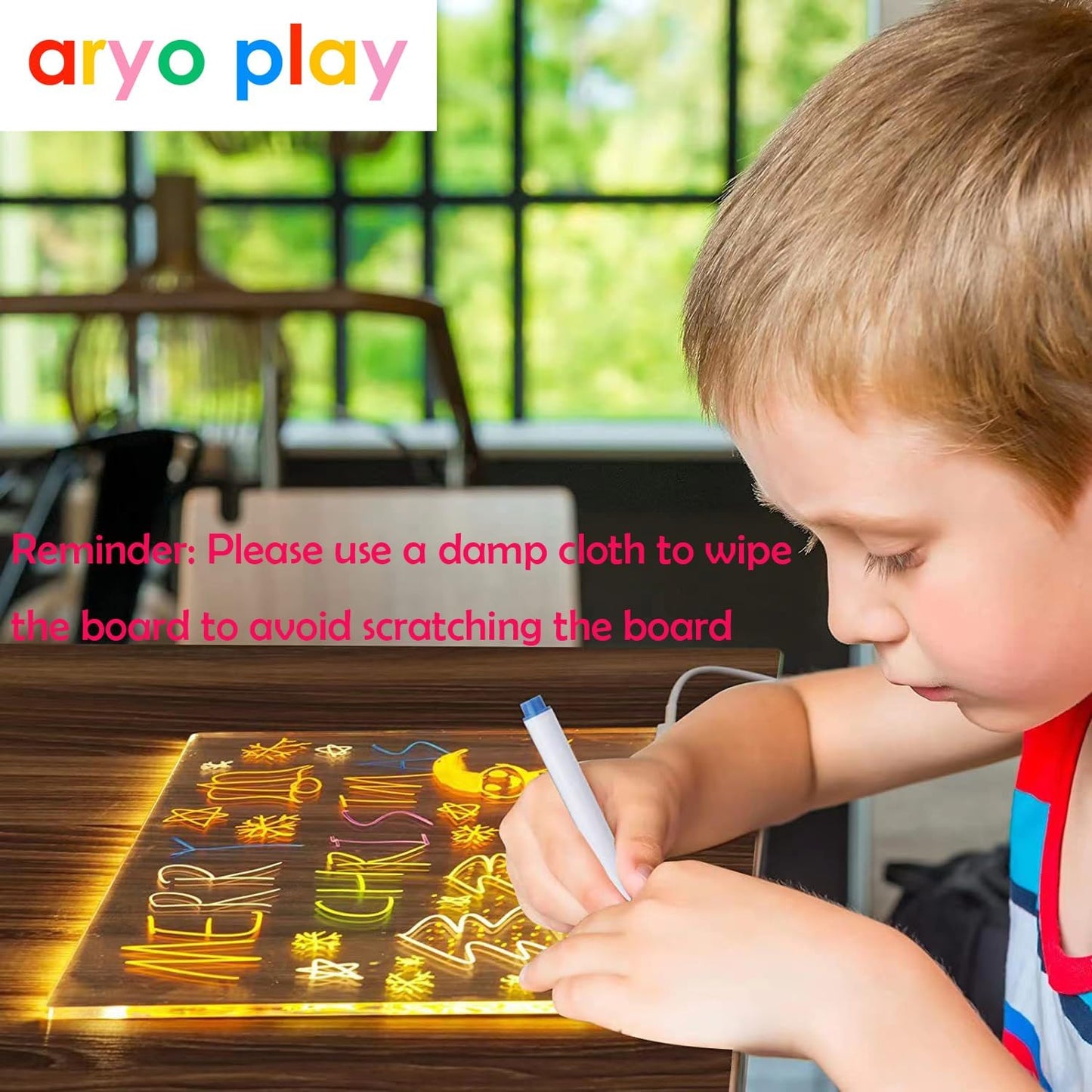 LED Note Board with Colors, 11.8"X7.9" Led Drawing Board with Colors Acrylic Light-Up Message Board with Stand,Sign Letter Message Memo Night Ligh for Kids,Home/Bedroom/Store/Office/Gift