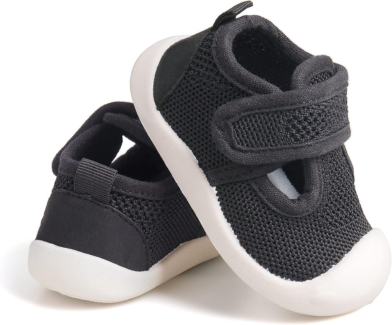 Baby First-Walking Shoes 1-4 Years Kid Shoes Trainers Toddler Infant Boys Girls Soft Sole Non Slip Cotton Canvas Mesh Breathable Lightweight TPR Material Slip-on Sneakers Outdoor