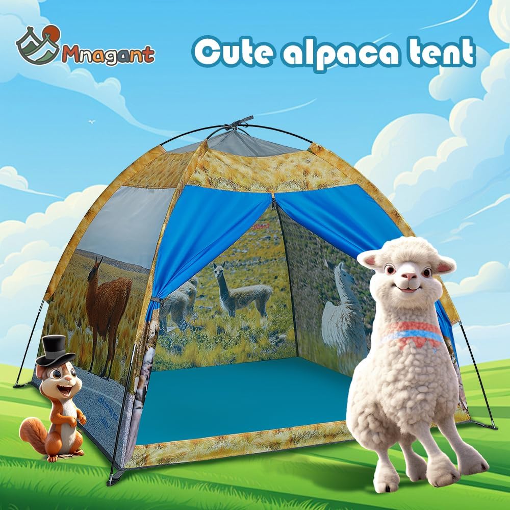 Kids' Alpaca Tent - Fun Pop-Up Playhouse for Boys and Girls - Easy Setup, Indoor/Outdoor Adventure Tent - 47" x 47" x 43"
