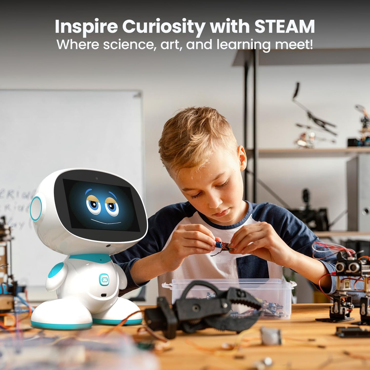 Misa 2: AI-Powered Smart Robot for Kids | STEM Learning & Educational Robot | Interactive, Voice-Activated Robot with Learning Apps & Fun Games for Boys & Girls Aged 5-12 | Sky Blue