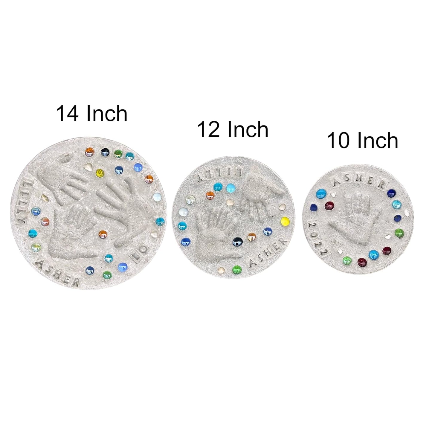 Large DIY Stepping Stone Kit, Handprint Stepping Stone, Mother's Day Gift, Footprint Stepping Stone (14 Inch)