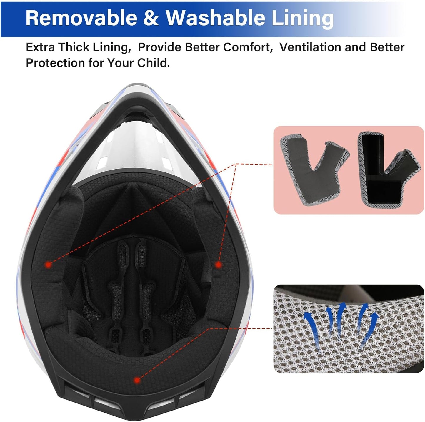 TCMT Dot Youth & Kids Motorcycle Off-Road Helmet Full Face Motocross Street Dirt Bike Mountain Bike BMX MX ATV Helmet+Goggles+Gloves New