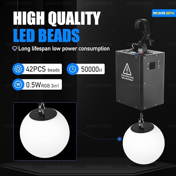 3D LED Light Lifting System DMX RGB LED Light Lift Ball Wave Effect Winch Colorful Kinetic Stage Light Ball for DJ Disco