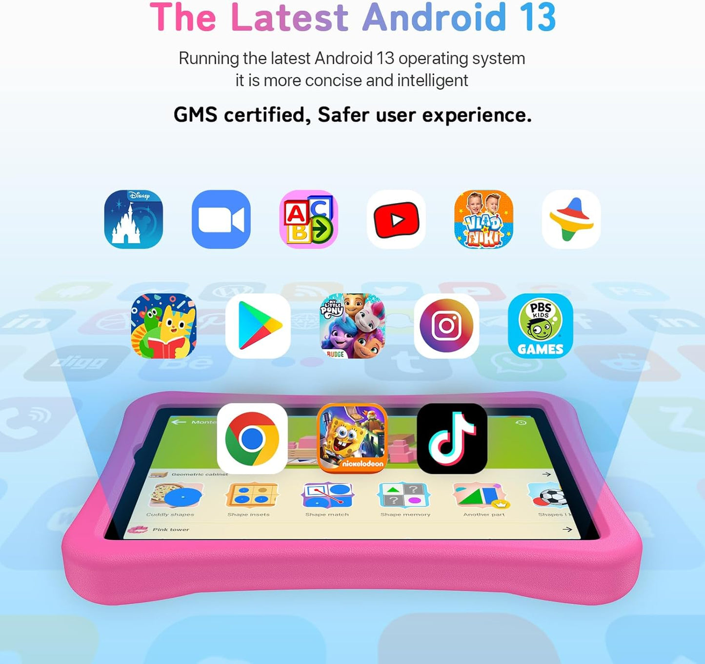 UMIDIGI Kids Tablet, G1 Tab Android PC, 10.1" Tablet for Kids, 4+4G+64G up to 1TB, WiFi 6, 8MP+8MP Dual Camera, Quad-Core, 6000mAh, BT5.0, TÜV Eye Bluelight, Parental Control