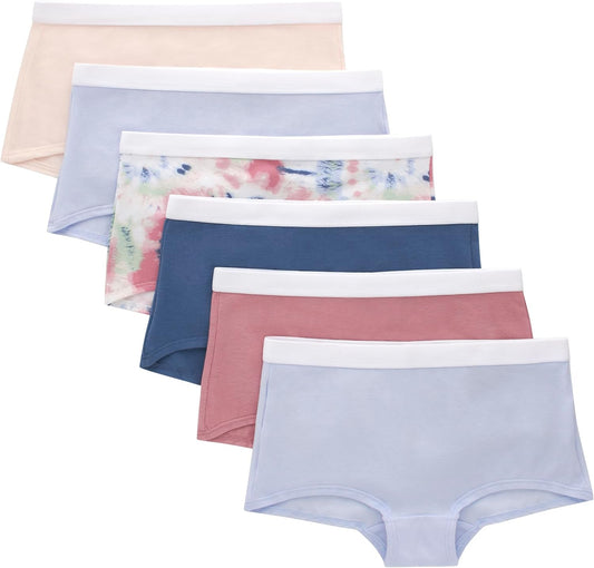 Hanes Girls' Originals Underwear,Boys'hort and Hipster Stretch Cotton,6-pack