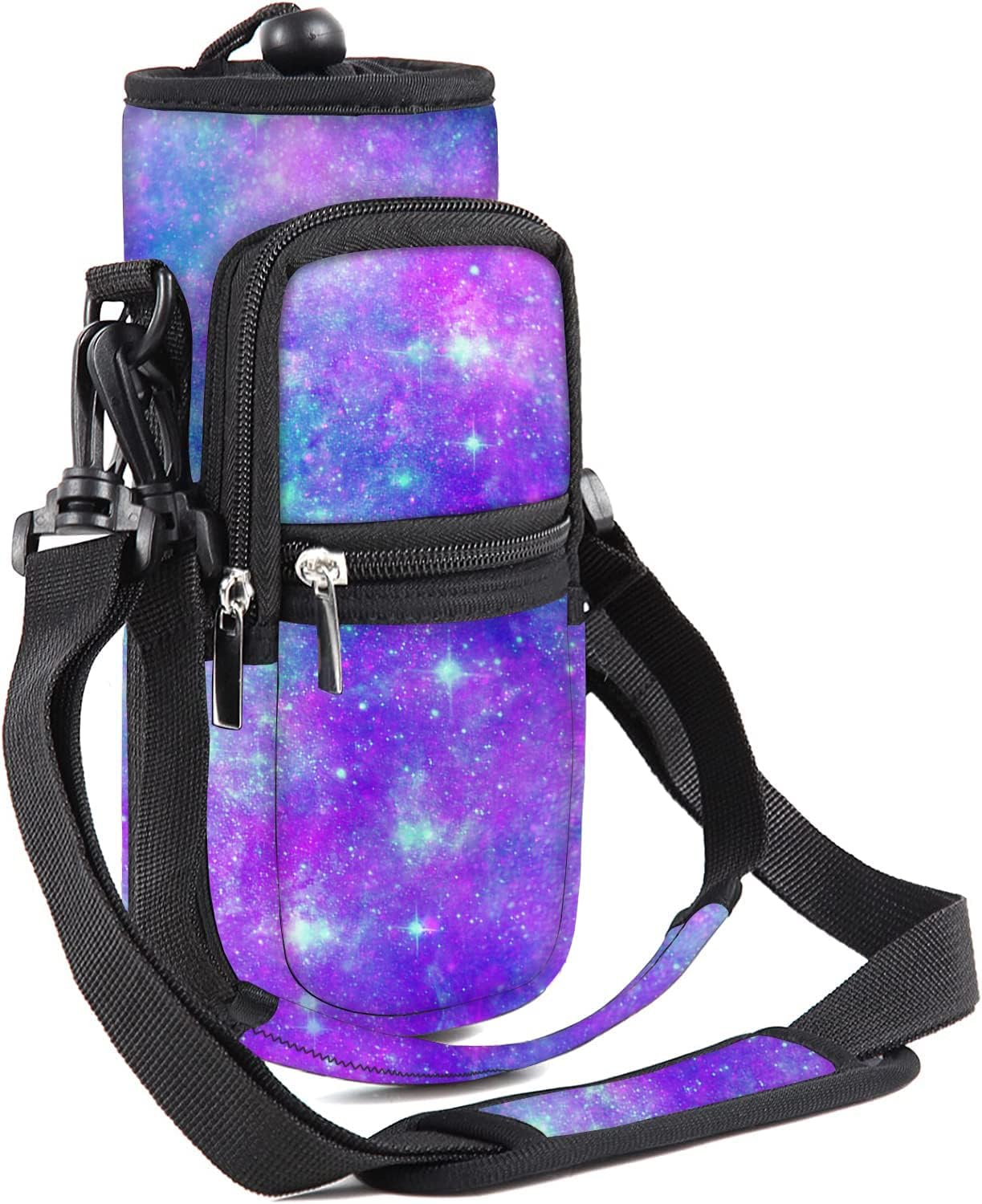 25/32/40/64oz Water Bottle Bag Holder Carrier-Insulated Crossbody Sling Case Sleeve with Strap & Pockets for Men Women Gym Cycling Travel Walking Hiking Camping