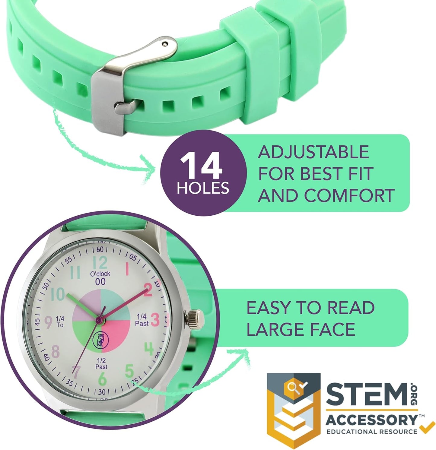 OWLCONIC Analog Kids Watch - Girls & Boys Watches Ages 7-12 - Kids Analog Watch - Telling Time Teaching Tool - Gift Watches for Girls and Boys