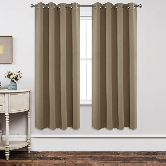 Joydeco Blackout Curtains 72 Inch Length 2 Panels Set, Thermal Insulated Long Drapes 2 Burg, Room Darkening Grommet Drapes for Living Room Bedroom Window