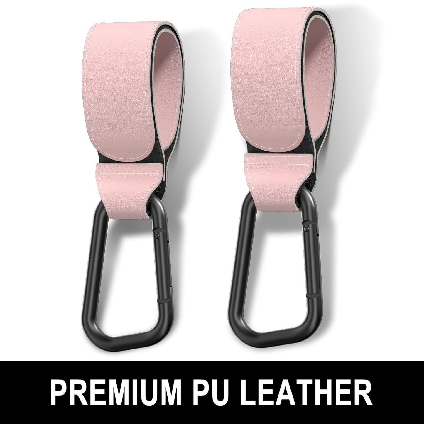 Baby Stroller Hooks for Hanging Bags, Universal Stroller Clips Accessories, Mommy Hook for Diaper Bag, Shopping Cart, Purse, Backpack - 2 Pack, Pink