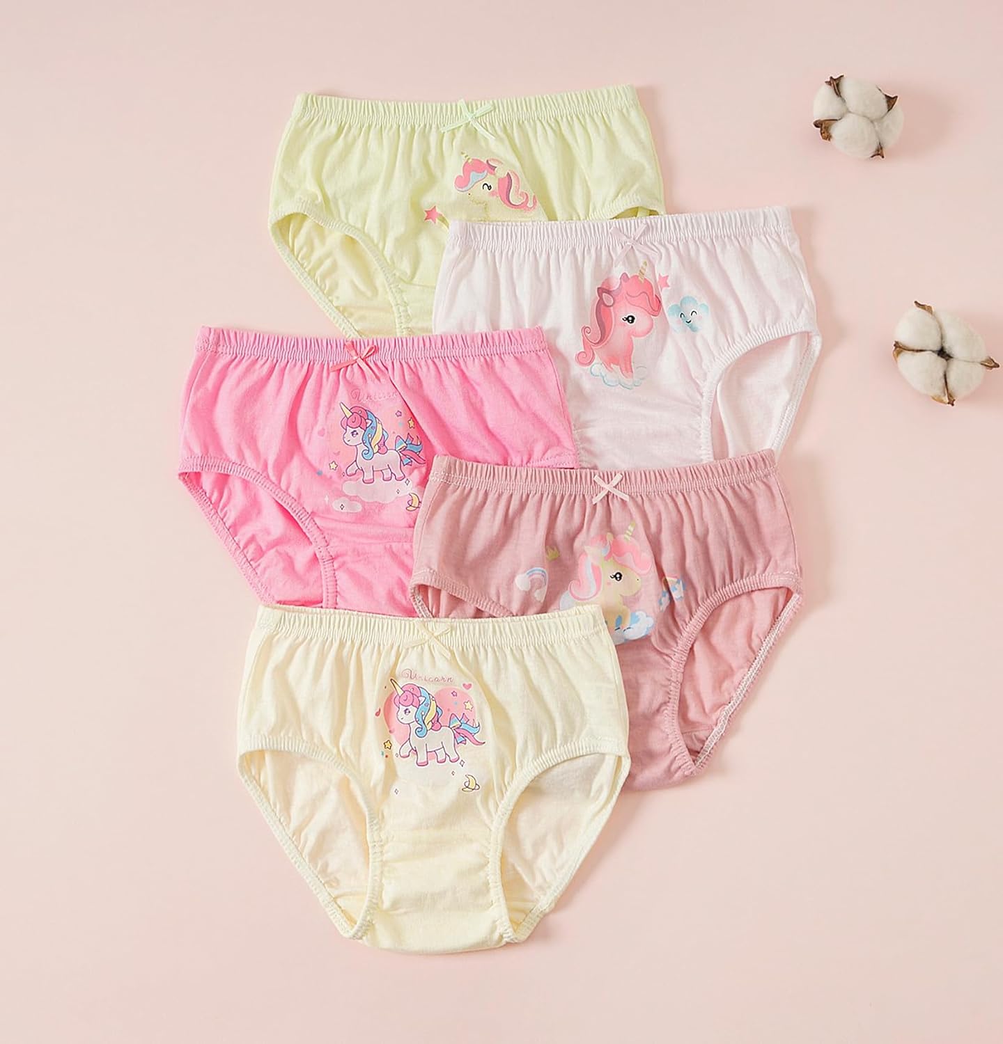 CHUNG Toddlers Little Girls Cotton Briefs Panties Pack of 5/6 Print Underwear 2T-10Years