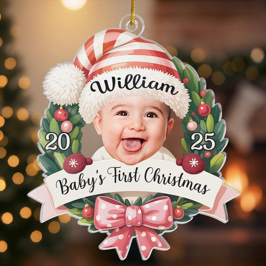Pawfect House Custom Photo Acrylic Ornament, Personalized Christmas Baby Shower, Gender Reveal Gifts for New Moms, New Dads, New Parents, First Time Mom Gifts, Family Christmas Ornaments 2025
