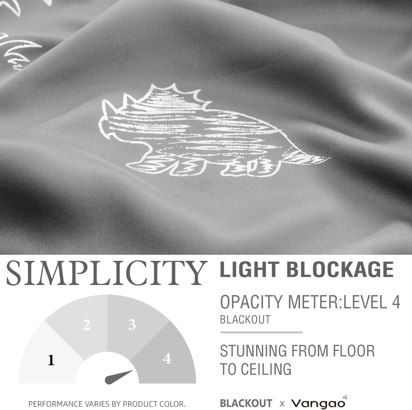 Vangao Grey Blackout Curtains Dinosaur Curtains for Boys Kids Nursery Girls Room Silver Dino Foil Print Thermal Insulated Grommet Top Window Drapes 63 Inches Length 2 Panels