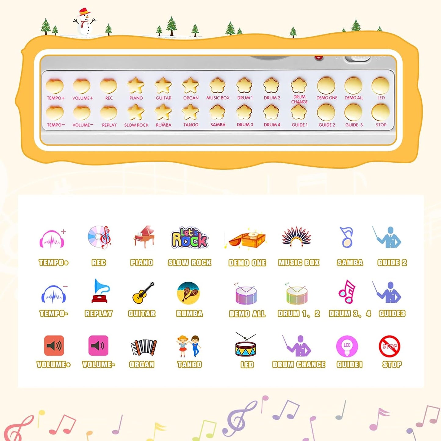 Love&Mini Piano Toy Keyboard 31 Keys for Age 3+ Year Old Girls Boys Birthday Gifts, Kids Keyboard Toy Instruments Piano with Microphone and Stool