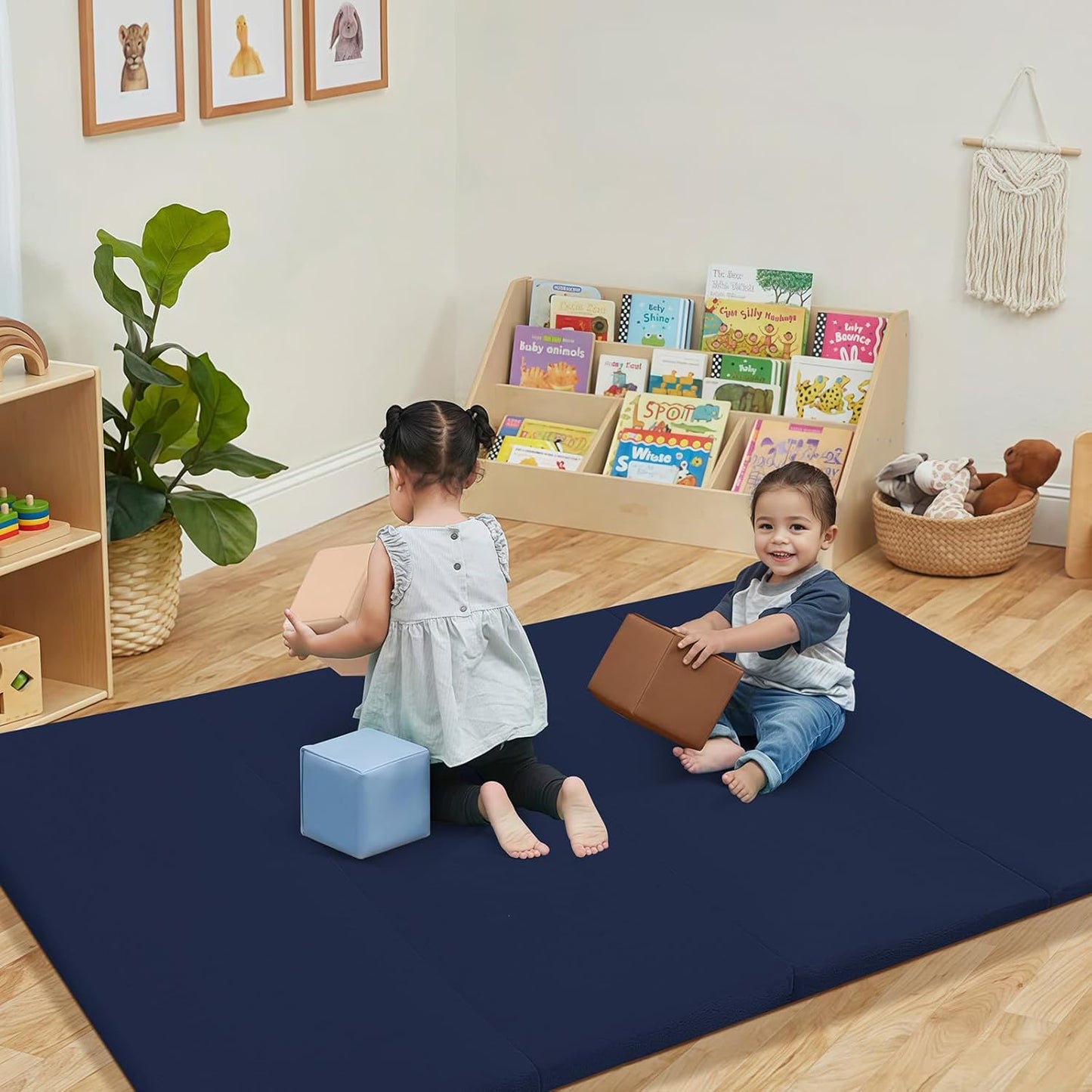 MeMoreCool Kids Floor Futon Mattress Large 6x4 FT, Thicken Foam Tatami Mattress for Children Play Area, Foldable Sleeping Pad Crawling Tatami Mat for Playroom